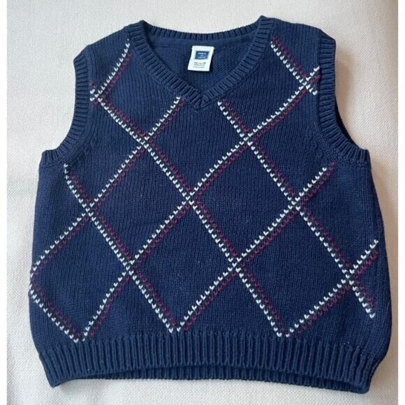 Janie and Jack Red White & Blue Sweater Vest Infant Size 12 - 18 months - Picture 1 of 4